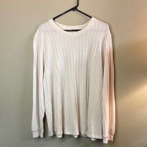 New St John’s Bay Sweater Cream Lightweight Ribbed Preppy Casual Women’s Size 2X